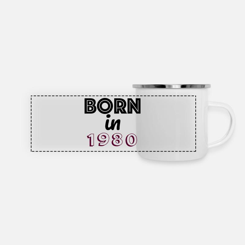 Born in 1980 - Panoramic Camper Mug - white