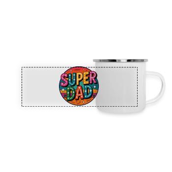 Super Dad Retro Super Papa - Panoramic Camper Mug - white - Front