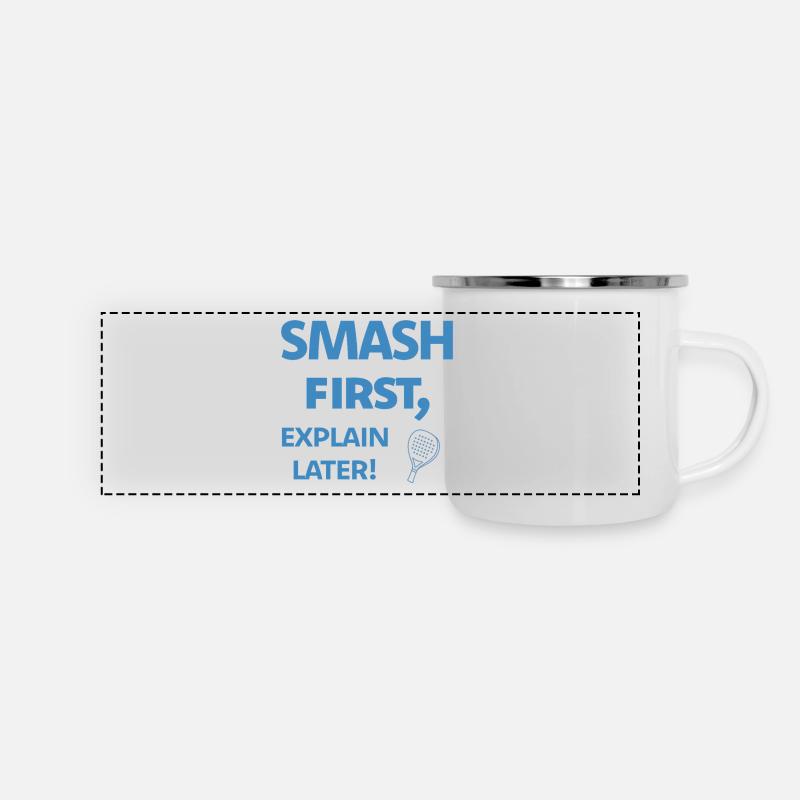 Smash First Explain Later Padel - Panoramic Camper Mug - white