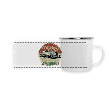 16e anniversaire - Classique - Vintage depuis 01/2010 - Mug panoramique émaillé - blanc - Devant