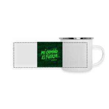 Mein Weg ist Stärke - Panorama Emaille-Tasse - Weiß - Vorne