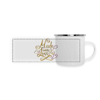 Made with Love  - Panorama Emaille-Tasse - Weiß - Vorne
