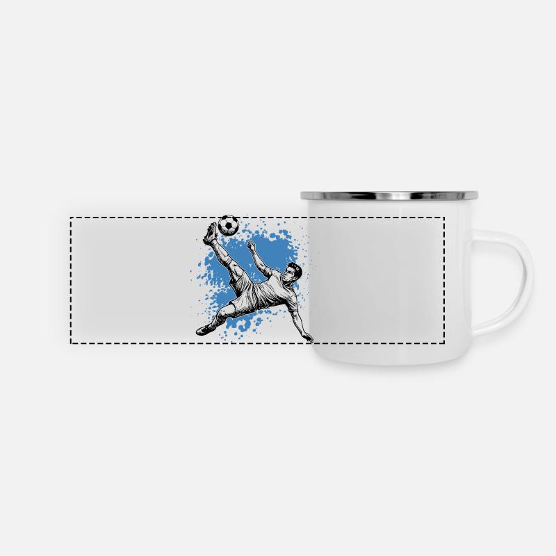 Soccer Shot Overhead Kick Goal Side Kick - Panoramic Camper Mug - white