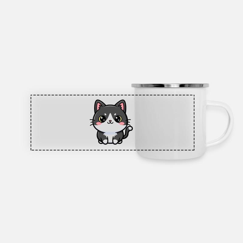 Charme Chibi Chat - Mug panoramique émaillé - blanc