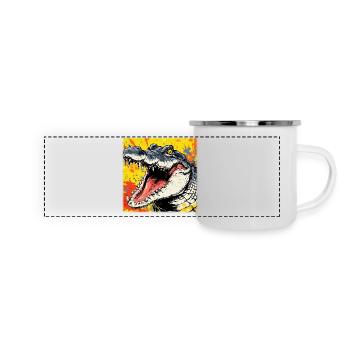 Wild Crocodile – Urban Street Art Design - Panoramic Camper Mug - white - Front