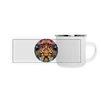Aquatic Creature Coral Mandala - Panoramic Camper Mug - white - Front