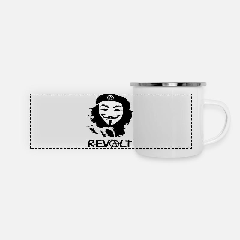 Masked Anarchy Silhouette - Panoramic Camper Mug - white