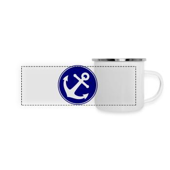 Icône d’ancre - Mug panoramique émaillé - blanc - Devant