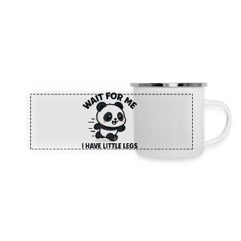 Panda Spruch Humor Meme Lustig Witzig Geschenkidee - Panorama Emaille-Tasse - Weiß - Vorne