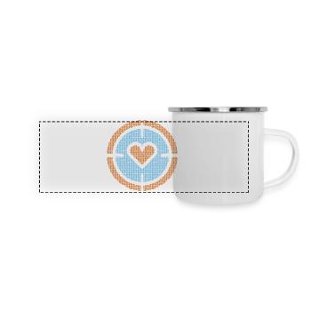 Heart in Target Emblem, atomic pattern - Panoramic Camper Mug - white - Front