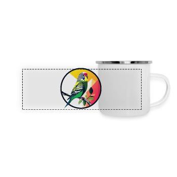 Perruche magique de couleur magnifique perruche - Mug panoramique émaillé - blanc - Devant