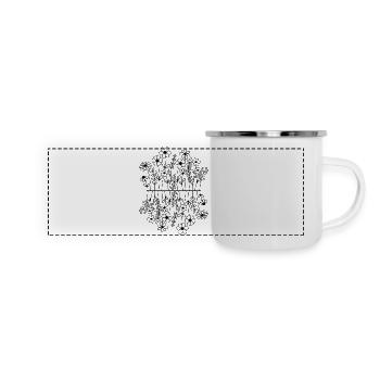 Blumen - Panorama Emaille-Tasse - Weiß - Vorne