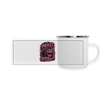 Le gorille en colère - Mug panoramique émaillé - blanc - Devant