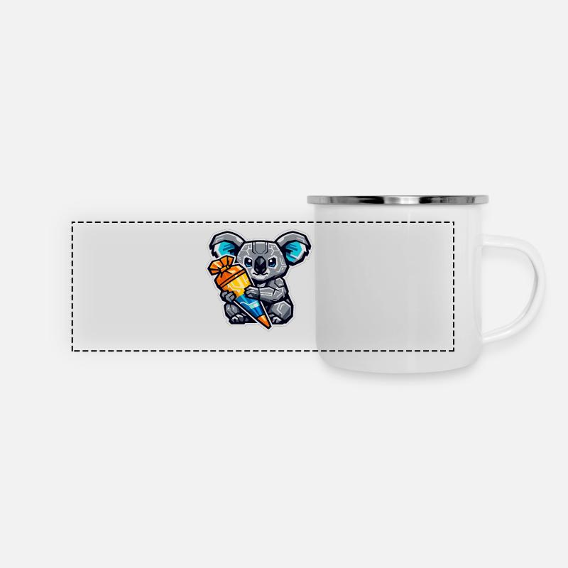 Endlich Schulkind Koala Schultüte Einschulung - Panorama Emaille-Tasse - Weiß