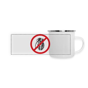 Grenade interdite ! Paix ! - Illustration - Mug panoramique émaillé - blanc - Devant
