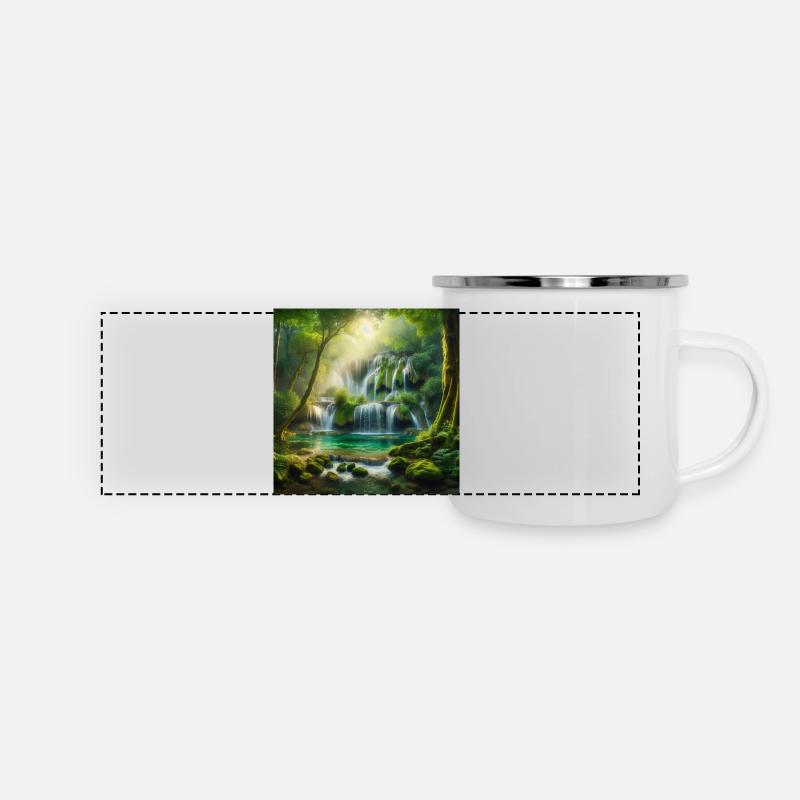 Cascade des rêves - Mug panoramique émaillé - blanc