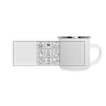 Lustige Schweine Sprüche - Witzige "Sau" Wortspiel - Panorama Emaille-Tasse - Weiß - Vorne