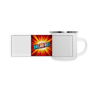 Breakfree Burst-Grafik - Panorama Emaille-Tasse - Weiß - Vorne