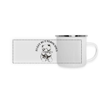 Pelucheux mais féroce – Diction Bear Rock - Mug panoramique émaillé - blanc - Devant