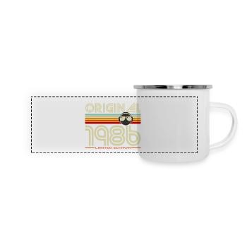 Originale Retro-Edition von 1986 - Panorama Emaille-Tasse - Weiß - Vorne