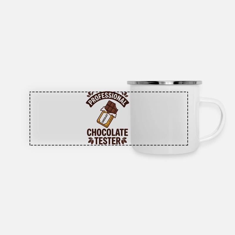 Barre de chocolat Cuisson de barres chocolatées - Mug panoramique émaillé - blanc