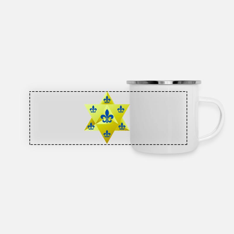 Merkaba Star & Feur de lis - Panoramic Camper Mug - white