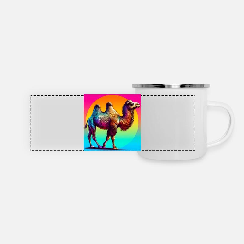 chameau - Mug panoramique émaillé - blanc