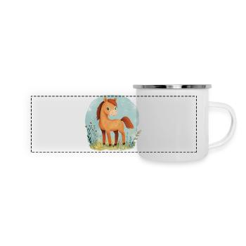 Horse on meadow - Panoramic Camper Mug - white - Front