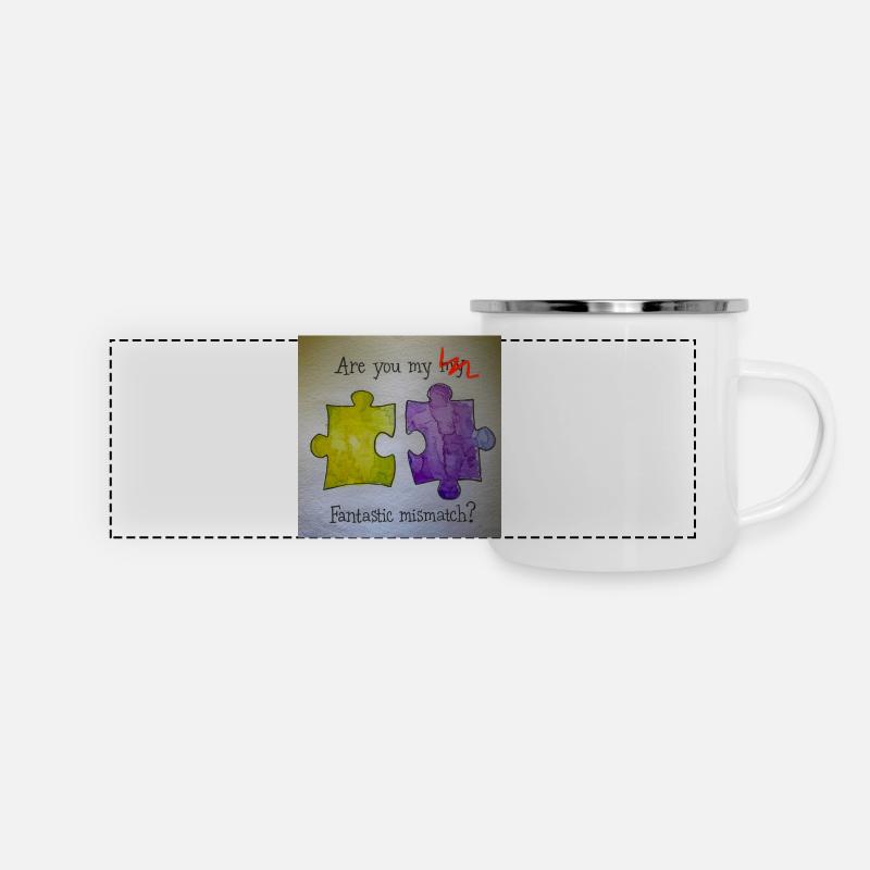 Fantastic mismatch puzzle pieces - Panoramic Camper Mug - white