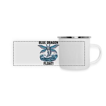 Dragon Bleu Mer Danger Float Blue Dragon Noir - Panoramic Camper Mug - white - Front