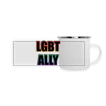 La fierté alliée LGBTQ - Mug panoramique émaillé - blanc - Devant