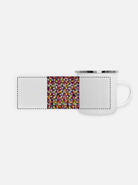 Rosenblüten #9 - Panorama Emaille-Tasse - Weiß