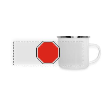 verkehrsschild - für eigenen text - Mug panoramique émaillé - blanc - Devant