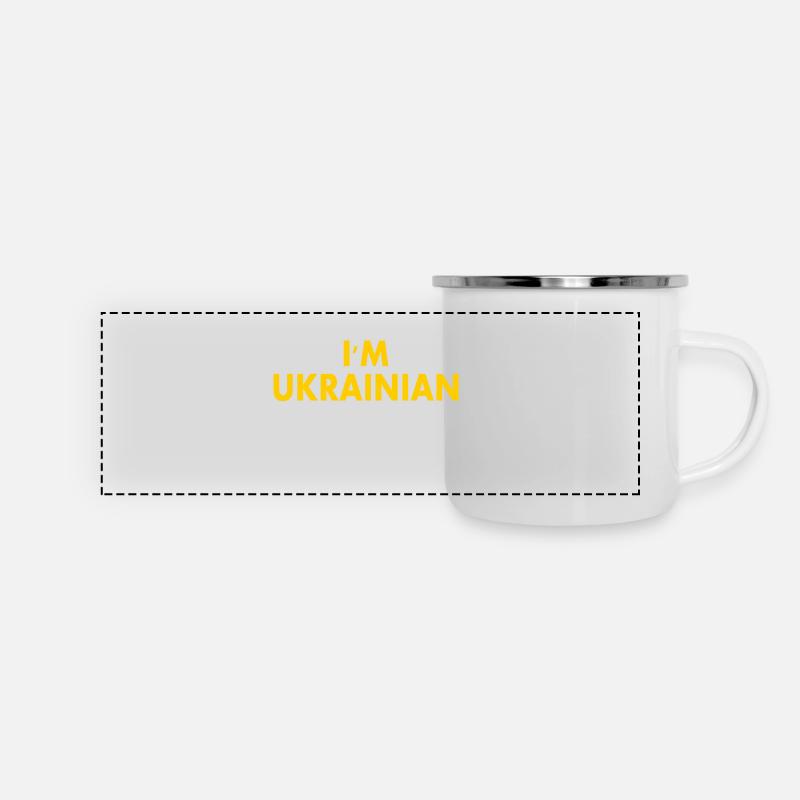 Im ukrainian - Mug panoramique émaillé - blanc