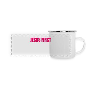 Jesus first - Panorama Emaille-Tasse - Weiß - Vorne