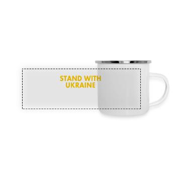 stand with ukraine - Panorama Emaille-Tasse - Weiß - Vorne