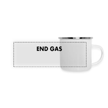 End gas - Panorama Emaille-Tasse - Weiß - Vorne