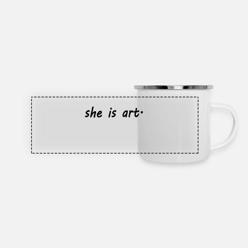 She is art - Panoramic Camper Mug - white