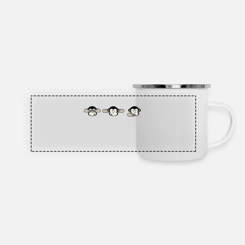 3 monkeys - Panoramic Camper Mug - white