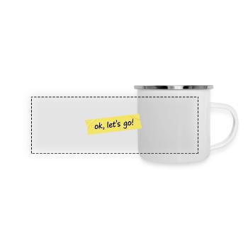 Ok, allons-y ! Conception du ruban jaune - Mug panoramique émaillé - blanc - Devant