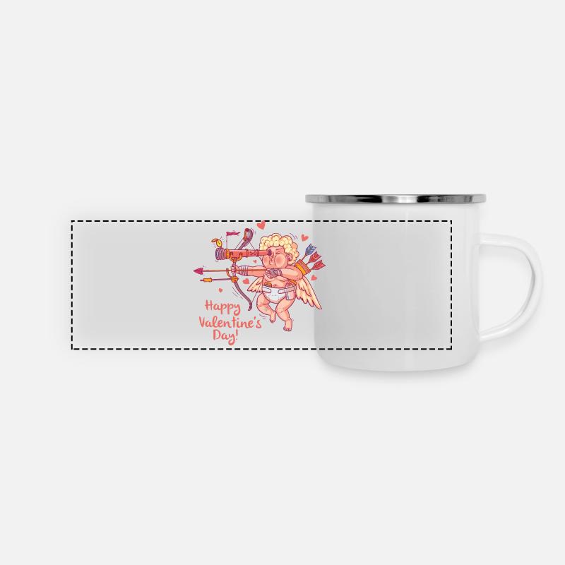 Armor with bow and arrow spreads love - Panoramic Camper Mug - white