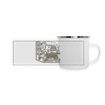 LKW W50 4x4 Allrad L6 - Panorama Emaille-Tasse - Weiß - Vorne