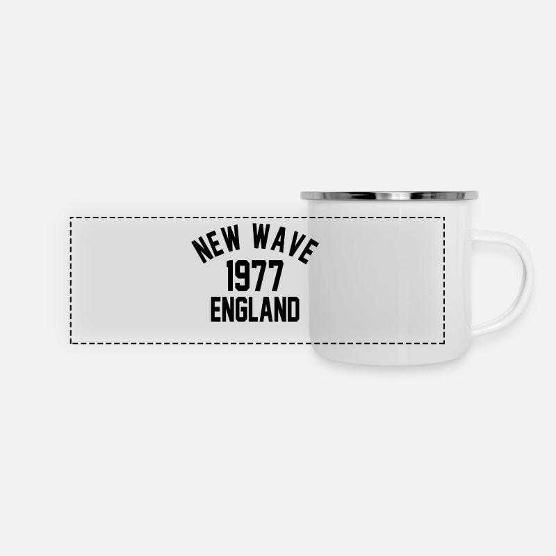 New Wave 1977 England - Panorama Emaille-Tasse - Weiß