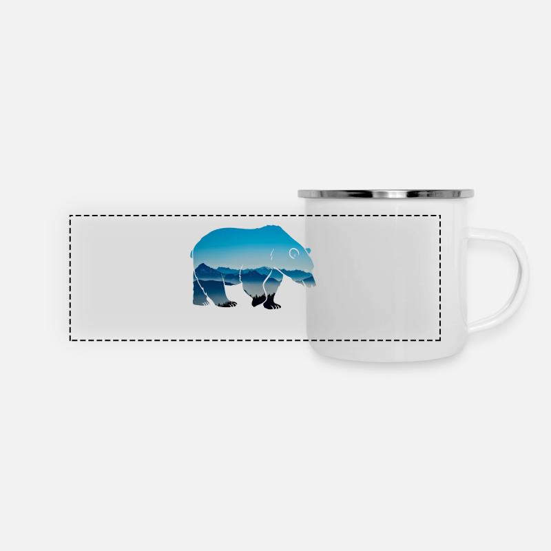 Forest dwellers Forester bear forest nature animal wilderness - Panoramic Camper Mug - white
