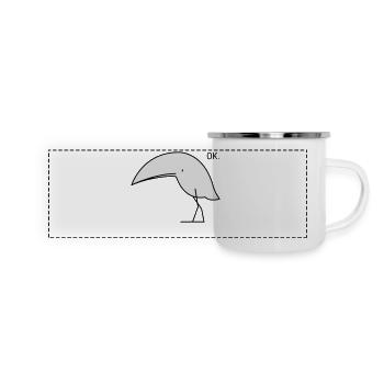 Drôle ok oiseau - Mug panoramique émaillé - blanc - Devant
