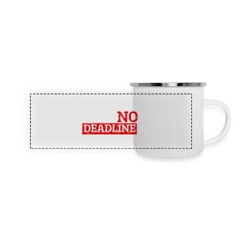 Karma hat keine Deadline - Panorama Emaille-Tasse - Weiß - Vorne