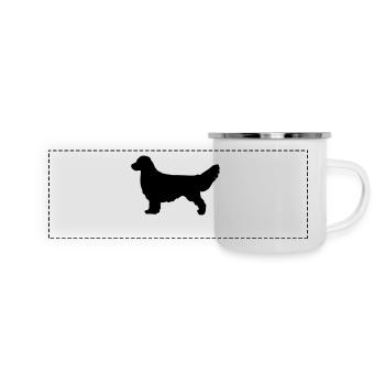 GOLDEN RETRIEVER Silhouette - Panorama Emaille-Tasse - Weiß - Vorne