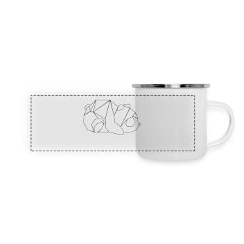 Geometrie Panda - Panorama Emaille-Tasse - Weiß - Vorne