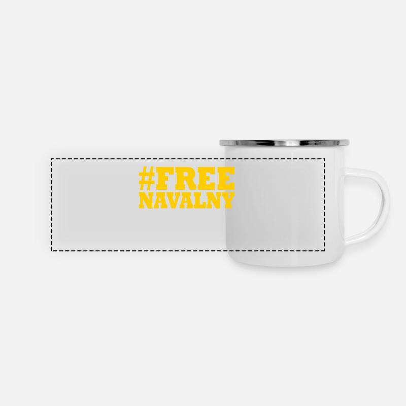 free Navalny - Panorama Emaille-Tasse - Weiß