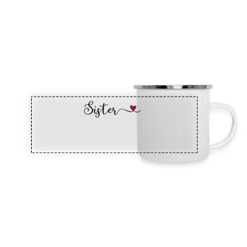 Schwester - Panorama Emaille-Tasse - Weiß - Vorne
